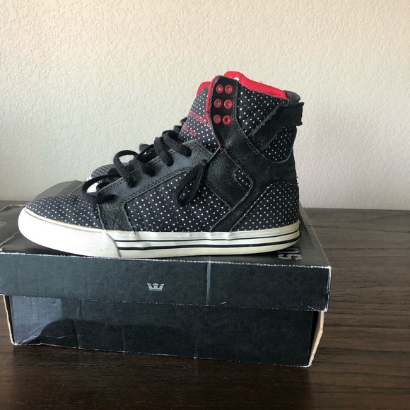 001 Supra Skytops -Black Suede - Gray/Red - Picture 3 of 3